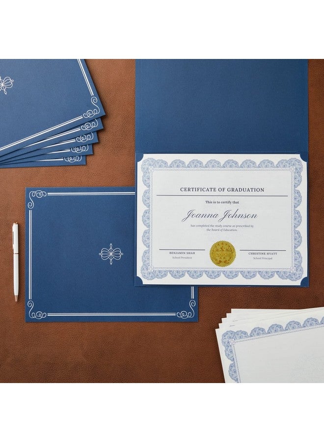 Sustainable Greetings 24Pack Navy Blue Certificate Holders Kit Includes Covers Lettersize Certificate Paper And Gold Seals For Graduation Student Awards And Employee Recognition (72 Pcs Set) - Image 2