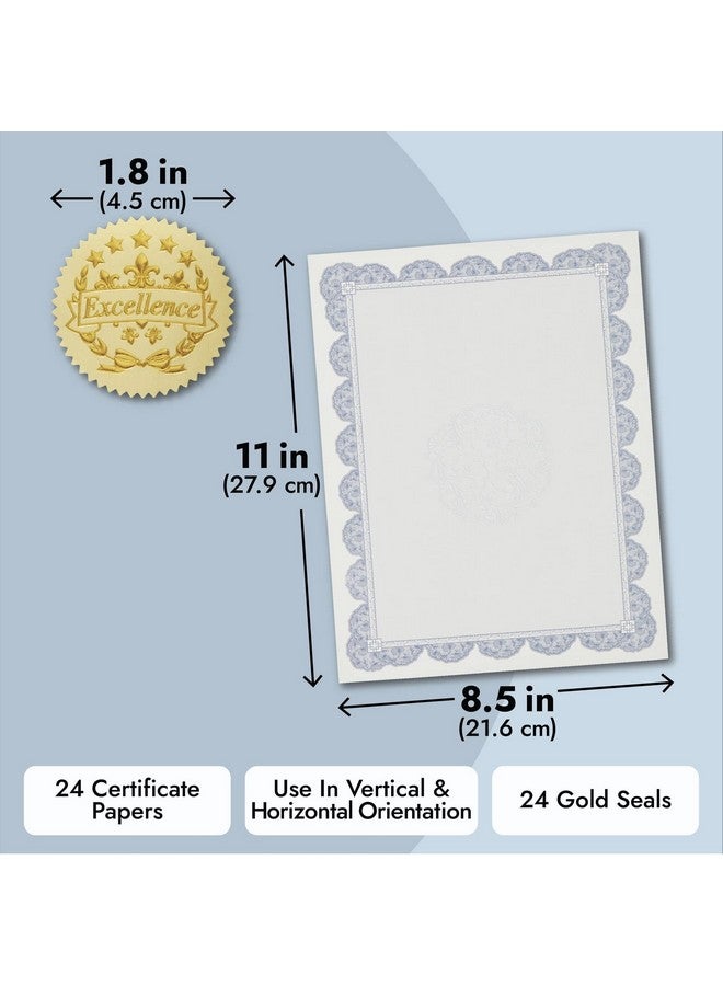 Sustainable Greetings 24Pack Navy Blue Certificate Holders Kit Includes Covers Lettersize Certificate Paper And Gold Seals For Graduation Student Awards And Employee Recognition (72 Pcs Set) - Image 4