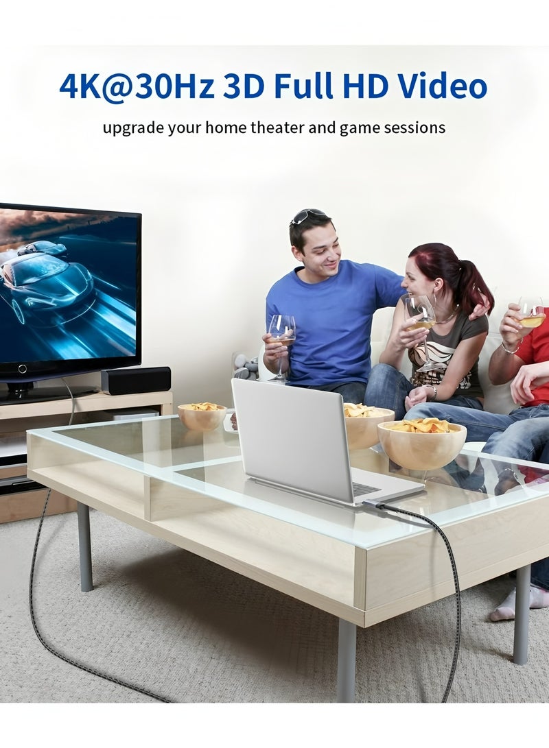 أبلينم كابل 4K DisplayPort إلى HDMI بطول 2 متر، كابل DP إلى HDMI ذكر فيديو UHD 2K@120Hz، كابل 4K@30Hz نايلون DP إلى HDTV أحادي الاتجاه متوافق مع Dell، جهاز العرض، سطح المكتب، AMD، NVIDIA، Lenovo، HP، ThinkPad - Image 5