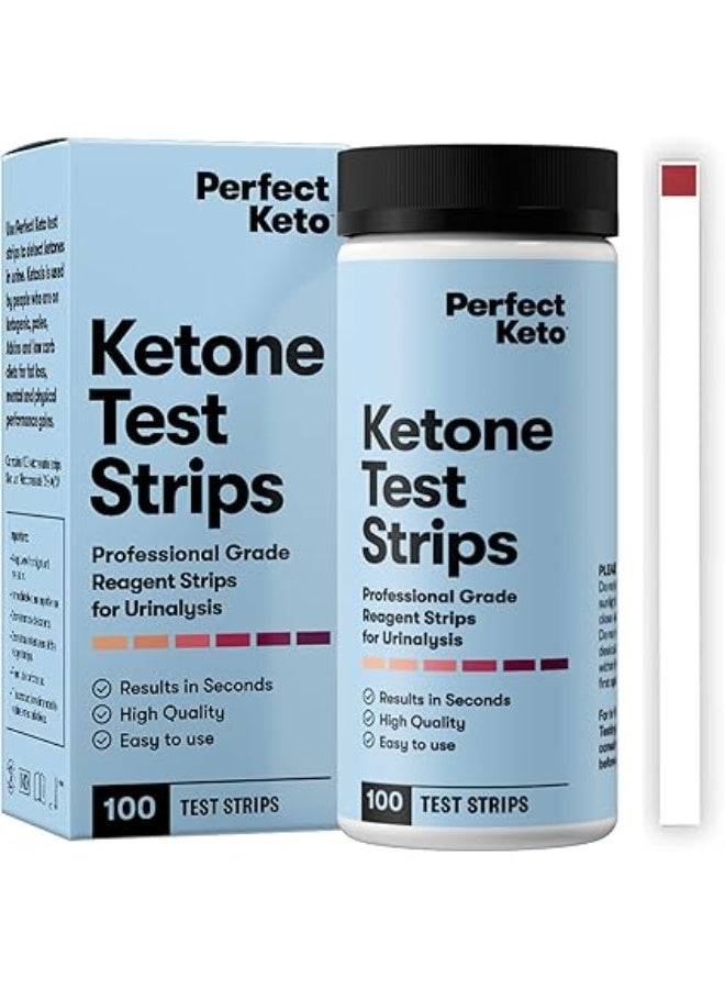 Perfect Keto Test Strips - Best for Testing Ketones in Urine on Low Carb Ketogenic Diet, Ketosis Home Urinalysis Tester Kit, 100 CT - Image 1