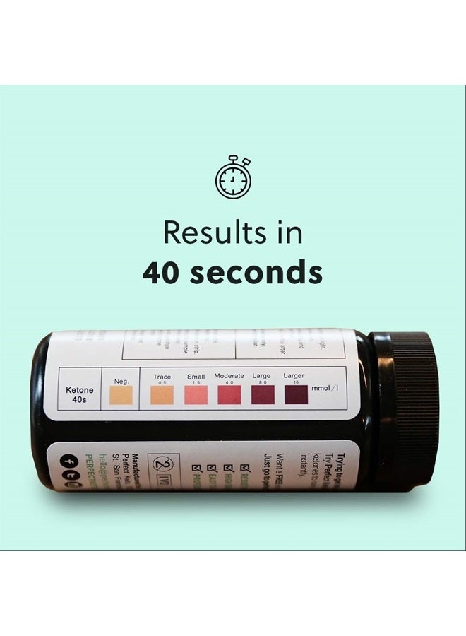 Perfect Keto Test Strips - Best for Testing Ketones in Urine on Low Carb Ketogenic Diet, Ketosis Home Urinalysis Tester Kit, 100 CT - Image 4