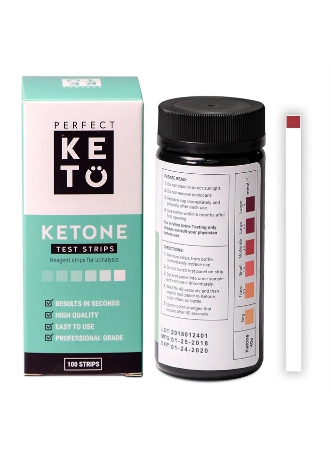 Perfect Keto Test Strips - Best for Testing Ketones in Urine on Low Carb Ketogenic Diet, Ketosis Home Urinalysis Tester Kit, 100 CT - Image 3