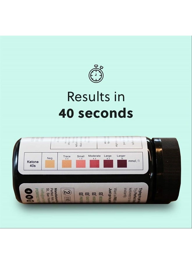 Perfect Keto - Test Strips - Best for Testing Ketones in Urine on Low Carb Ketogenic Diet, Ketosis Home Urinalysis Tester Kit, 100 CT - Image 1
