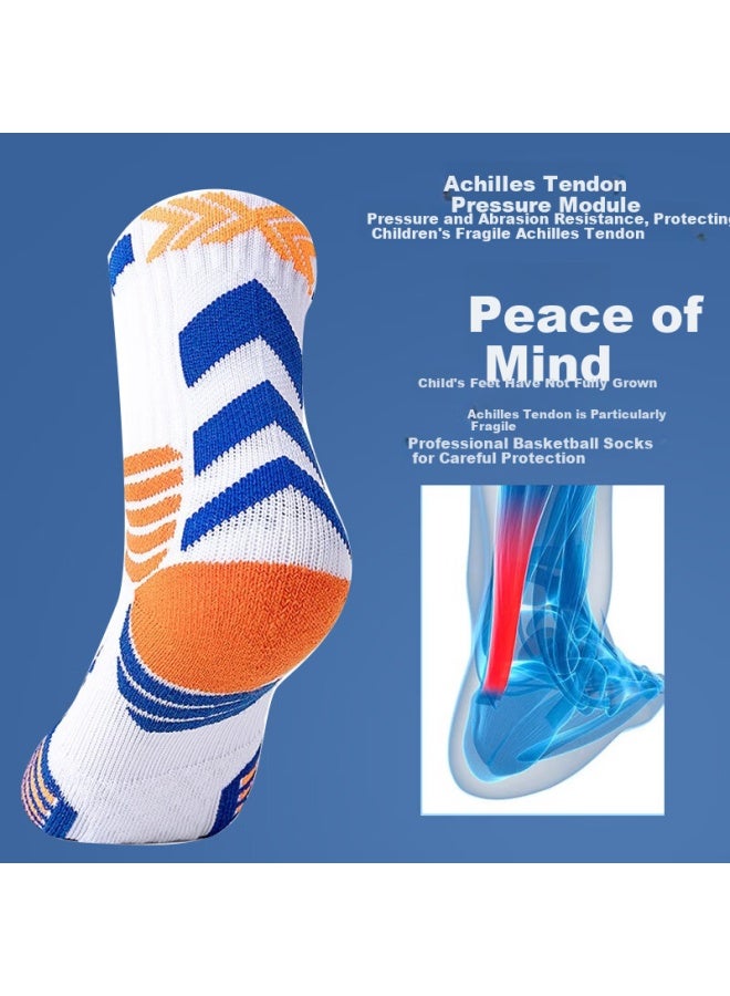 LANG SHA Langsha Men's And Children's Basketball Shock Absorption Anti-slip Sweat-absorbing Breathable Youth Boys Big Kids Running Sports Training Mid-tube Socks - Image 3