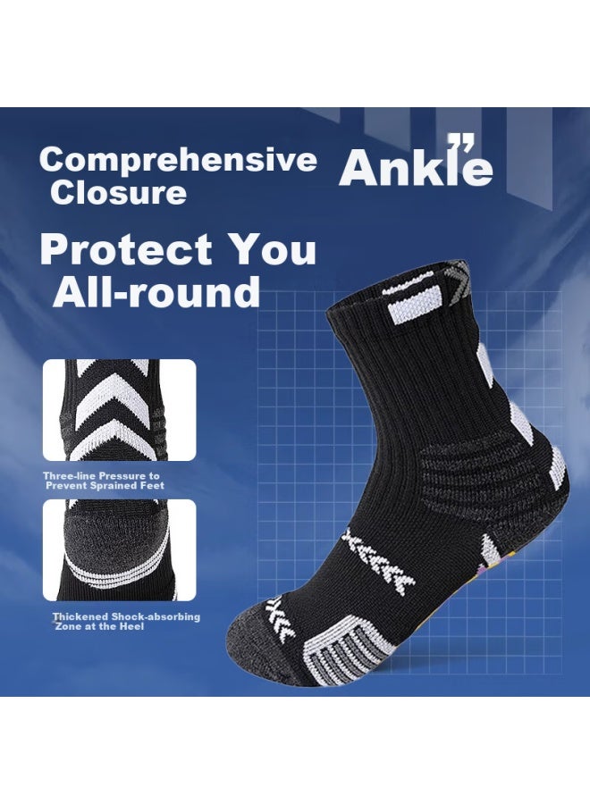 LANG SHA Langsha Men's And Children's Basketball Shock Absorption Anti-slip Sweat-absorbing Breathable Youth Boys Big Kids Running Sports Training Mid-tube Socks - Image 2