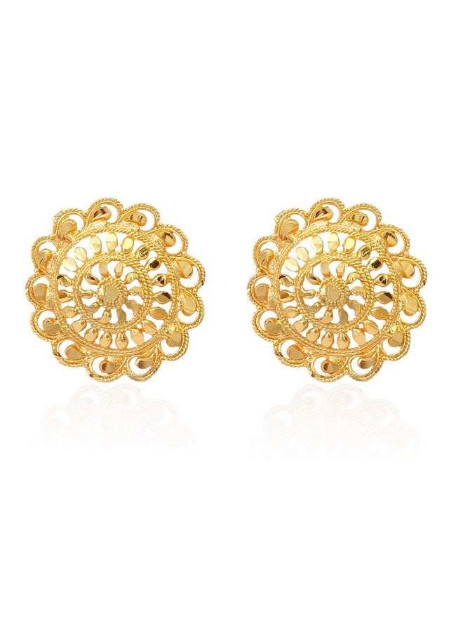 Handicraft Kottage - Handicraft Kottage Gold Plated Chain Pendant Set with Two earrings for women, girls and ladies (Style1) - Image 1