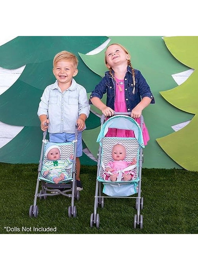 ادورا عربة أطفال متعرجة واقعية ومبتكرة بتصميم مرح، وغطاء شمسي قابل للتعديل؛ وتخزين ملحقات الدمية ومقعد عربة قابل للإزالة يناسب الدمى حتى 18 بوصة - صغيرة - Image 2