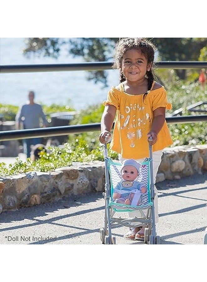 ادورا عربة أطفال متعرجة واقعية ومبتكرة بتصميم مرح، وغطاء شمسي قابل للتعديل؛ وتخزين ملحقات الدمية ومقعد عربة قابل للإزالة يناسب الدمى حتى 18 بوصة - صغيرة - Image 4