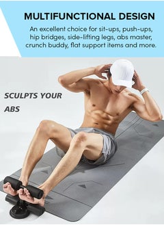 ISHWAZ Portable Sit Up Bar For 6 Pack Abs Core Workout, Ab Exercise And For Burning Fat And Calories, Self Suction Sit Up Assistant Device with 4 Adjustable Heights And Dual Sticks Design for Body Building  - Image 2