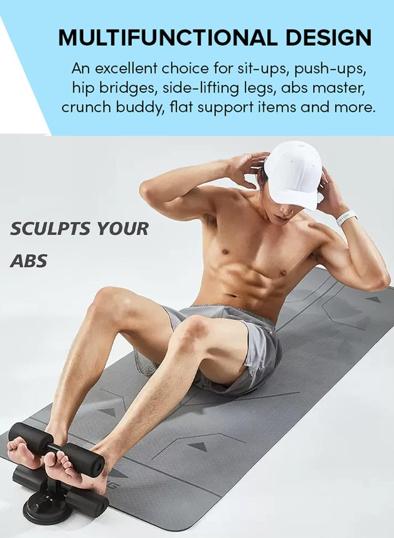 ISHWAZ Portable Sit Up Bar For 6 Pack Abs Core Workout, Ab Exercise And For Burning Fat And Calories, Self Suction Sit Up Assistant Device with 4 Adjustable Heights And Dual Sticks Design for Body Building - Image 2