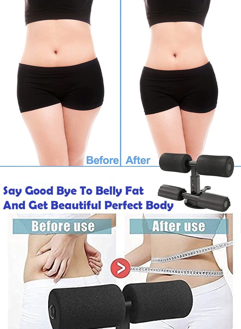 ISHWAZ Portable Sit Up Bar For 6 Pack Abs Core Workout, Ab Exercise And For Burning Fat And Calories, Self Suction Sit Up Assistant Device with 4 Adjustable Heights And Dual Sticks Design for Body Building - Image 4