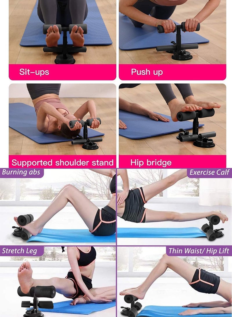 ISHWAZ Portable Sit Up Bar For 6 Pack Abs Core Workout, Ab Exercise And For Burning Fat And Calories, Self Suction Sit Up Assistant Device with 4 Adjustable Heights And Dual Sticks Design for Body Building - Image 5