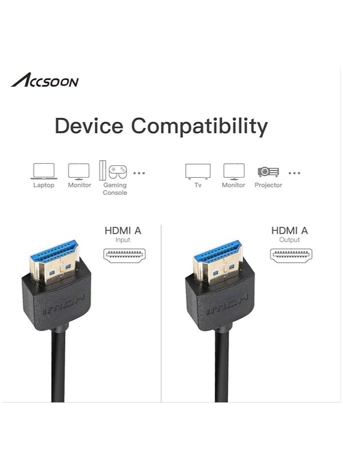 أكسسون كابل Accsoon HDMI إلى HDMI، 50 سم/1.6 قدم، AA، يدعم السرعة العالية، Ultra HD، 1080P، متوافق مع الكاميرا، الشاشة، Gimbal  - Image 4