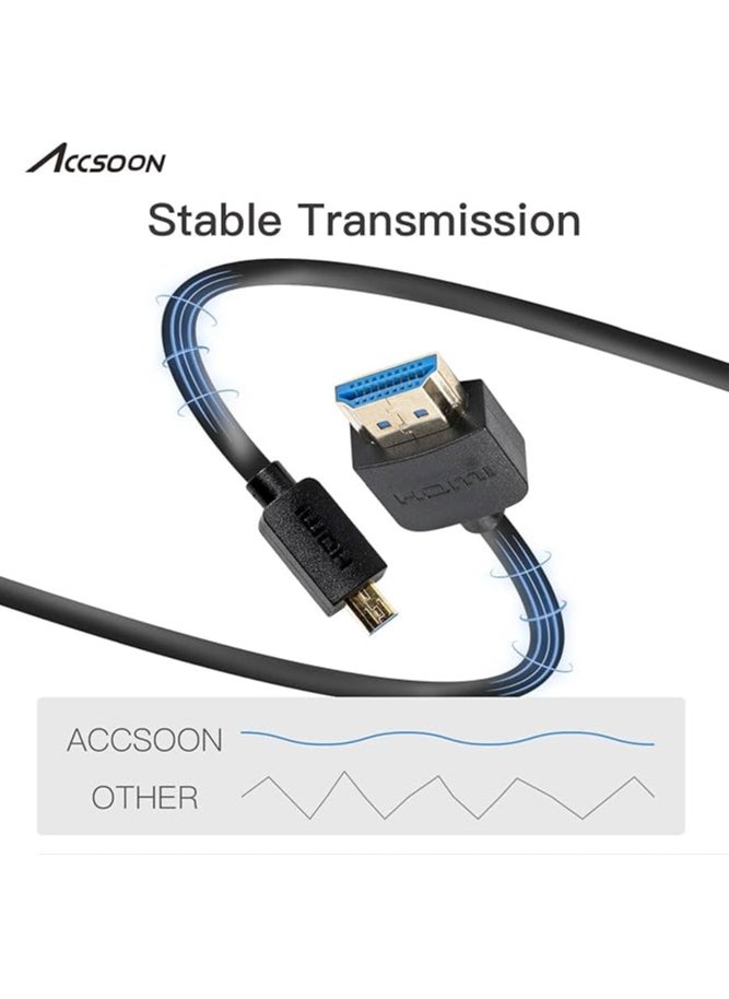 أكسسون كابل Accsoon HDMI إلى HDMI، 50 سم/1.6 قدم، AA، يدعم السرعة العالية، Ultra HD، 1080P، متوافق مع الكاميرا، الشاشة، Gimbal  - Image 2