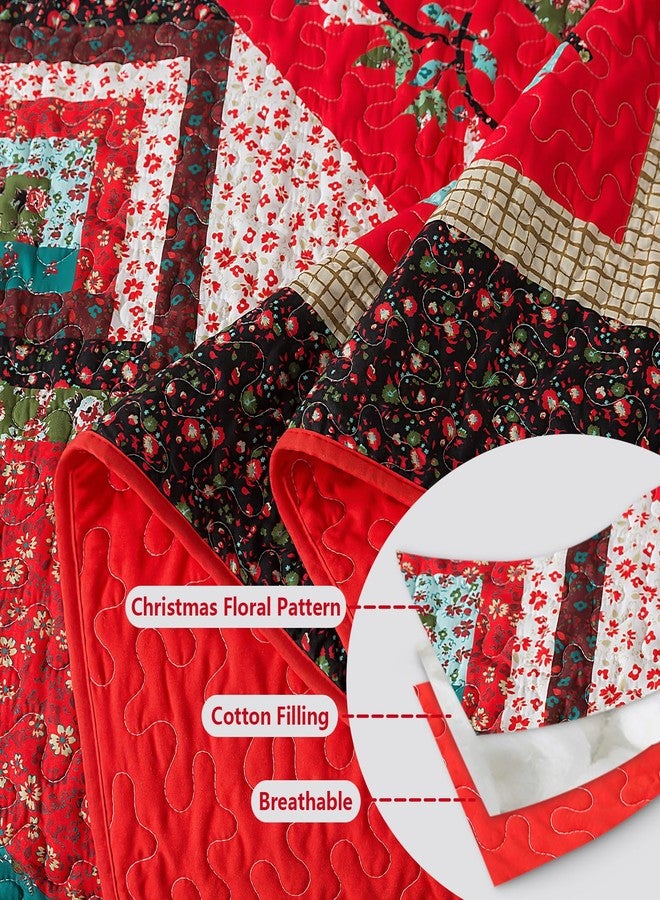 BEDIFANY Christmas California King Size Quilt Set - Cotton Bedspreads Oversized King for Bed - Lightweight Farmhouse King Quilt Bedding Sets for All Seasons, 3 Pieces - Image 4