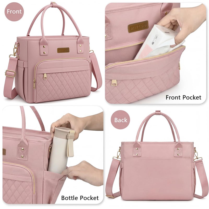 MIYCOO Lunch Bag Lunch Box Women - Leakproof Insulated Lunch Cooler Bag for Women - Large Lunch Tote Bags Adults, Pink - Image 5