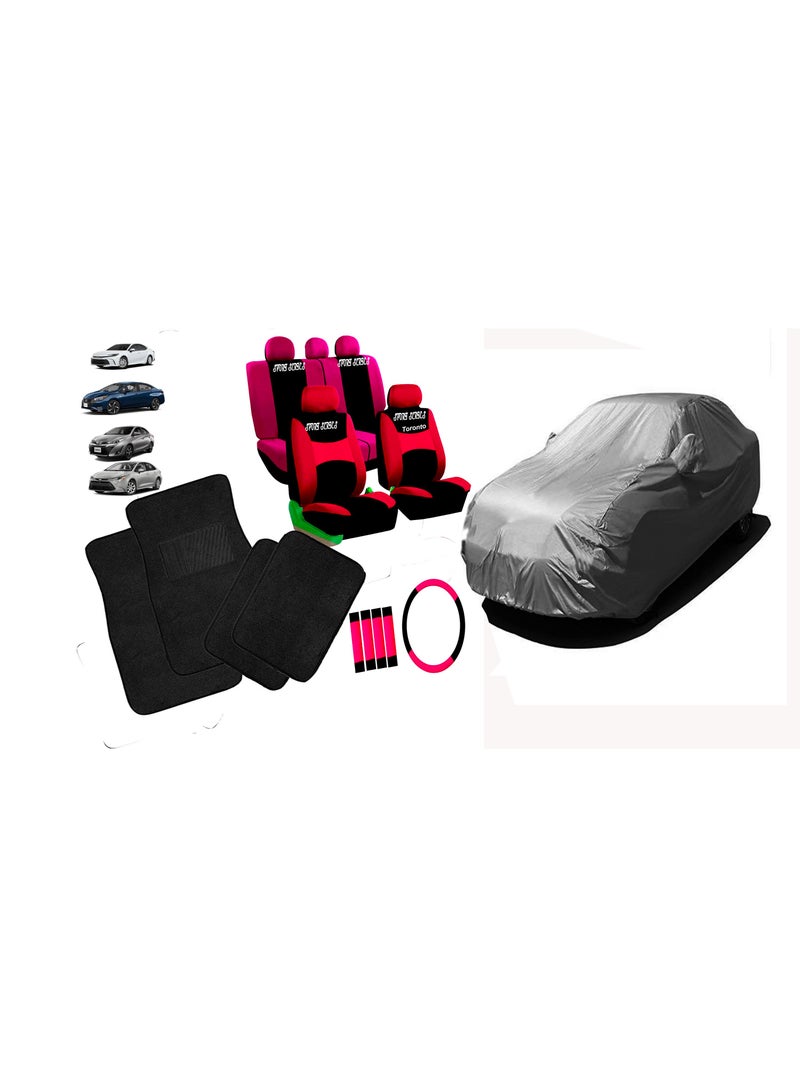 TORONTO Car Seat Covers With Car Body Cover Full Set for Sedans – Breathable Interior Protection – Front & Rear Seat Covers – Standard Fit for Most Cars – Scratch-Resistant, Fits UAE Weather - Image 1