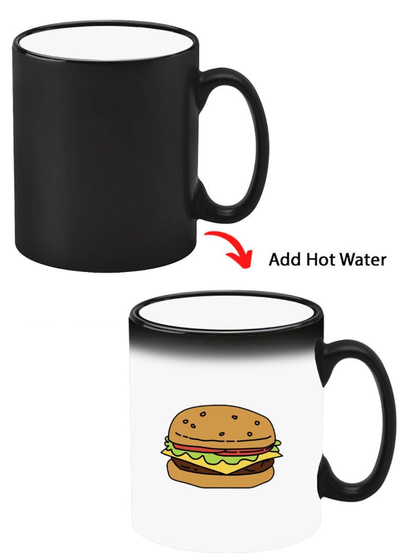 Theodor Color Changing Heat Sensitive Ceramic Mug, Image Revealed When HOT Liquid is Added! Burger - Image 1