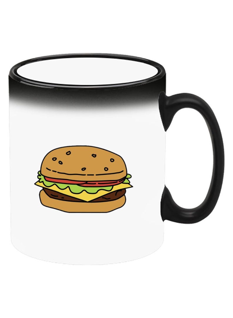 Theodor Color Changing Heat Sensitive Ceramic Mug, Image Revealed When HOT Liquid is Added! Burger - Image 2