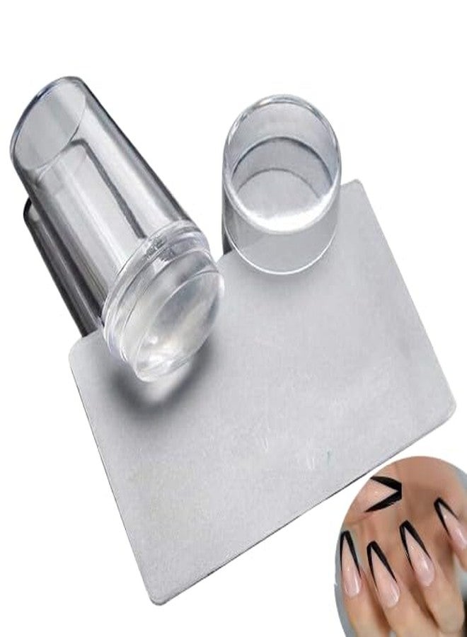 Indie Nails Transparent Stamper Kids Nail Art Stamping Clear Silicone for French Nail Tip Scraper Polish Image Paint Stamp Manicure Print Tool DIY For Kids - Image 1