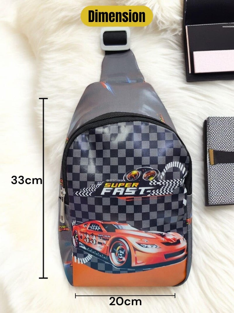 AMYCAUR 3D Cartoon Print Crossbody Bag For Boys & Girls (Pack Of 1) | Best Birthday Gift For Kids | Cheast Bag With Adjustable Strap For Outdoor, Travel, Picnic, Hiking, Cycling, One Shoulder Bag - Image 3