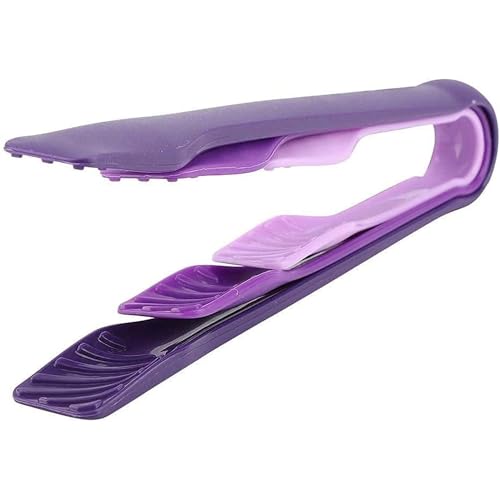 ARQIVO® 3 Piece Multifunctional Plastic Food Tongs Kitchen Bread Non-Slip Cooking Clip Clamp BBQ Salad Tools Grill Utensils - 6/8/10 Inch (Purple) - Image 2