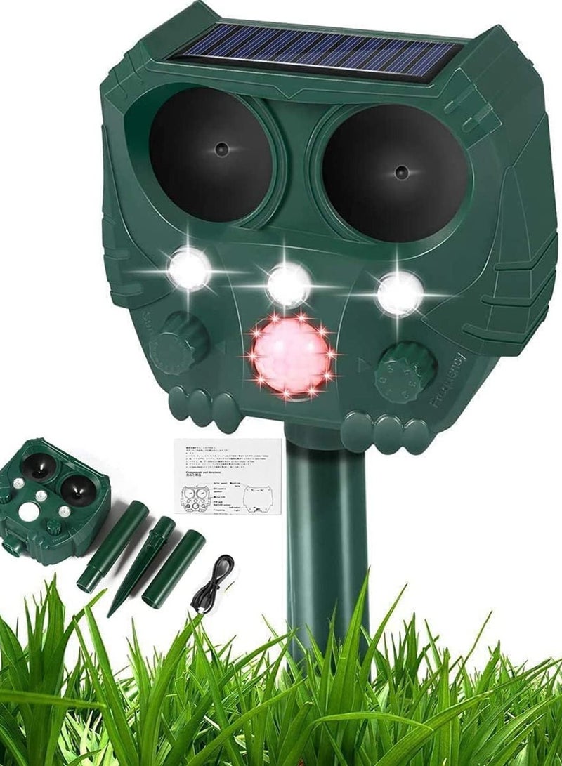 Cat Repellent, Ultrasonic Repellant, Cat Deterrent, Wild Animal Deterant, Solar Powered & Waterproof Repellent with Flashing Light, Effective for Cats, Dogs, Birds and more