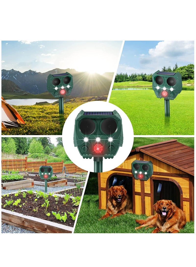 Cat Repellent, Ultrasonic Repellant, Cat Deterrent, Wild Animal Deterant, Solar Powered & Waterproof Repellent with Flashing Light, Effective for Cats, Dogs, Birds and more