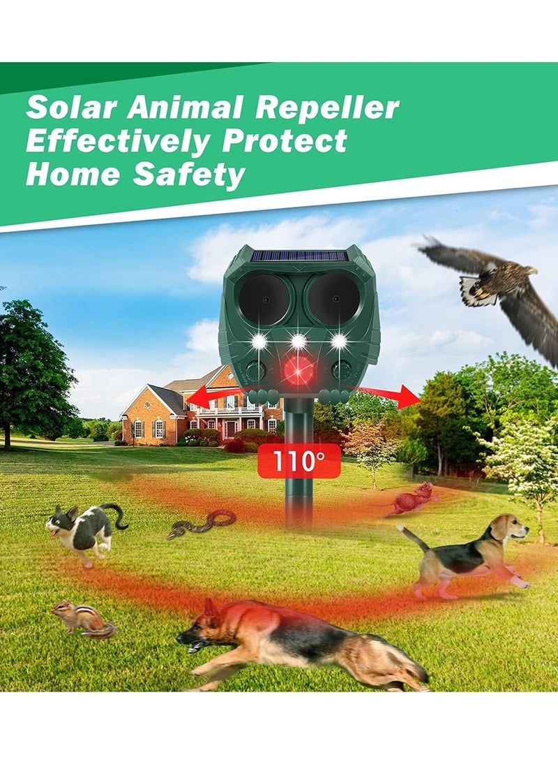 Cat Repellent, Ultrasonic Repellant, Cat Deterrent, Wild Animal Deterant, Solar Powered & Waterproof Repellent with Flashing Light, Effective for Cats, Dogs, Birds and more