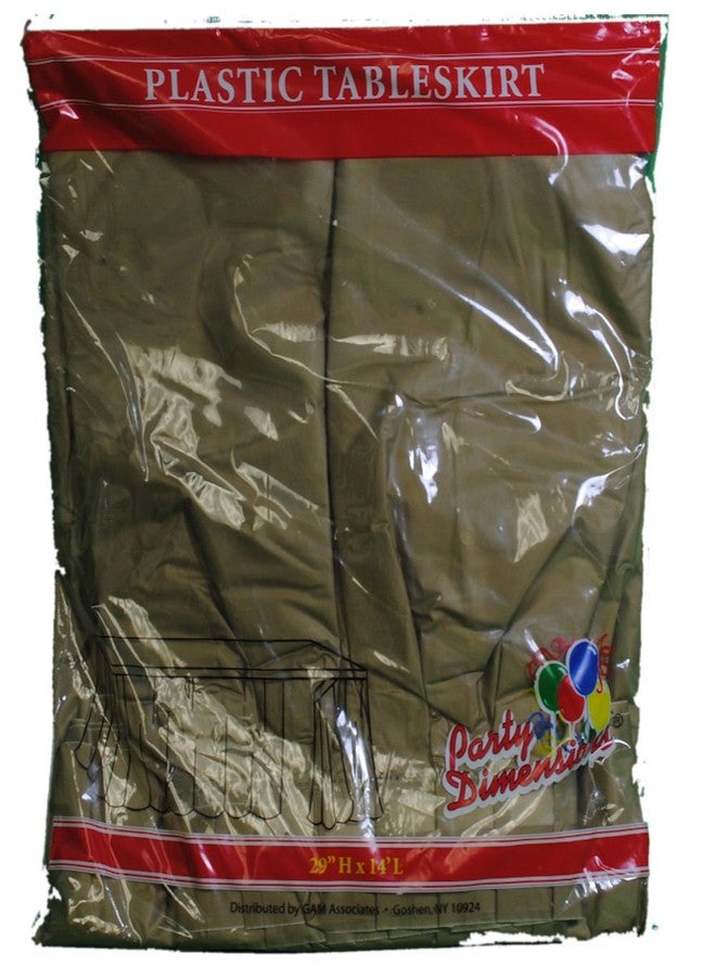 Party Dimensions Gold Plastic Table Skirt 29" x 14' Rectangular Party - Image 4