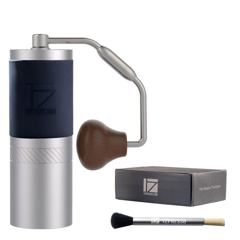 1ZPRESSO 1Zpresso J Manual Coffee Grinder Silver Capacity 35g with Assembly Stainless Steel Conical Burr - Numerical Internal Adjustable Setting  - Image 1