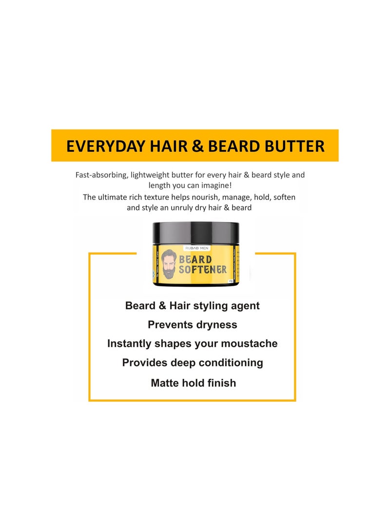RUBAB MEN Beard Softener Cream for Men - 40g| Enriching Beard Balm Infused with Shea Butter, Avocado, Olive & Aloe Extract| No More Beard Itch! - Image 4