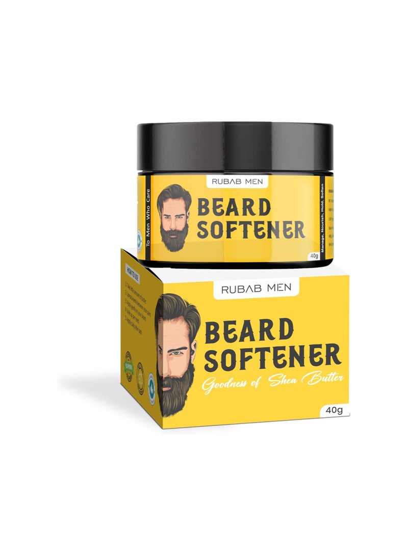 RUBAB MEN Beard Softener Cream for Men - 40g| Enriching Beard Balm Infused with Shea Butter, Avocado, Olive & Aloe Extract| No More Beard Itch! - Image 1