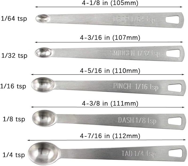 BERYLER 1Pack Mini Measuring Spoons Set, Heavy Duty Stainless Steel Teaspoon for Cooking and Baking, Suitable for Small Amount of Dry or Liquid Ingredients and Spices - Image 2