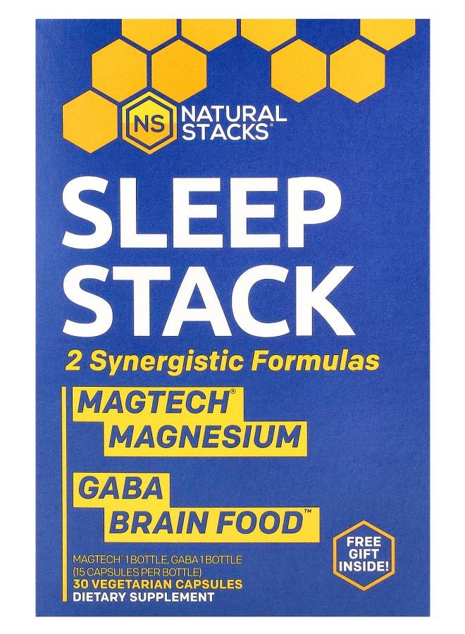 Natural Stacks Sleep Stack 2 Bottles 15 Vegetarian Capsules Each - Image 1