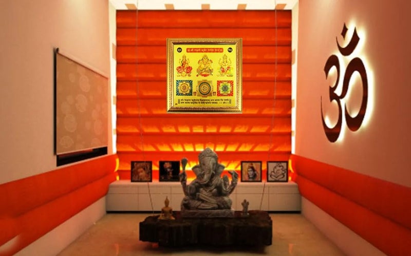 eshoppee Shri Shree Sampoorn Kuber Laxmi Ganesh Yantra 19 cm x 19 cm x 2 cm - Image 3