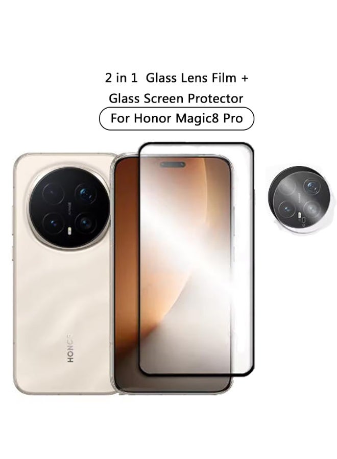 QIRG 2 في 1 لحماية الشاشة والكاميرا من Honor Magic 8 Pro - واقي أمان شفاف عالي التغطية - Image 1