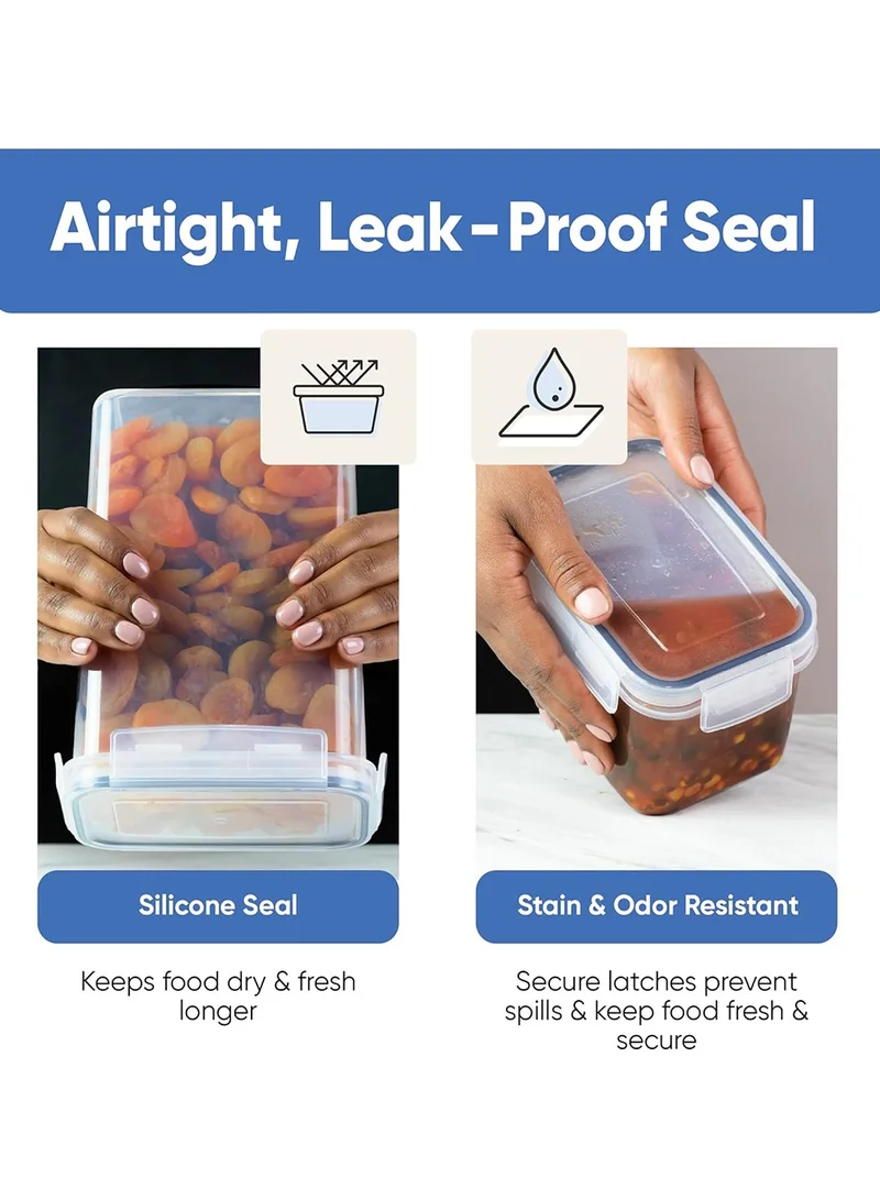 QUESERA Airtight Food Storage Container Set - 24 Piece, Kitchen & Pantry Organization, BPA-Free, Plastic Canisters with Durable Lids Ideal for Cereal, Flour & Sugar - Labels, Marker & Spoon Set