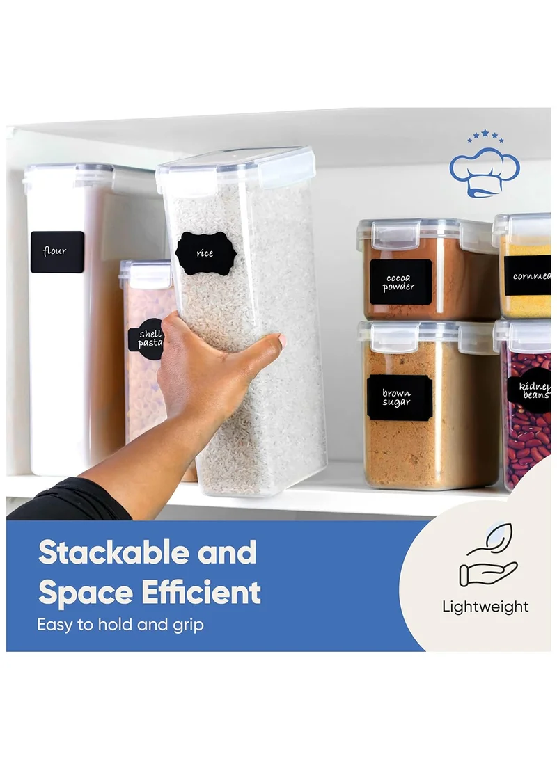 Quesera  Airtight Food Storage Container Set - 24 Piece, Kitchen & Pantry Organization, BPA-Free, Plastic Canisters with Durable Lids Ideal for Cereal, Flour & Sugar - Labels, Marker & Spoon Set  | Best Price UAE