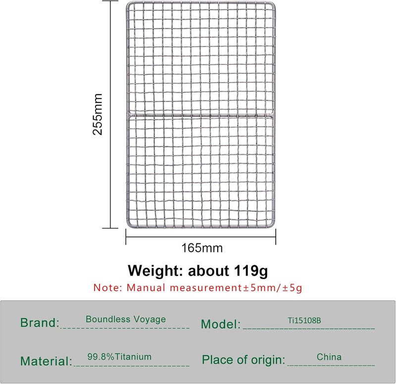 usharedo Boundless Voyage Mini Size Durable Titanium Charcoal BBQ Grill Plate Include a Carry Bag for Outdoor Camping Beach - Image 2