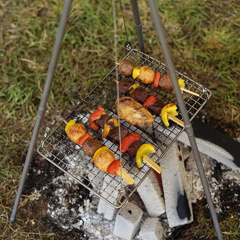usharedo Boundless Voyage Mini Size Durable Titanium Charcoal BBQ Grill Plate Include a Carry Bag for Outdoor Camping Beach - Image 5
