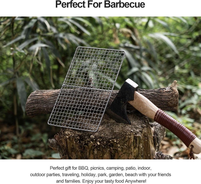 usharedo Boundless Voyage Mini Size Durable Titanium Charcoal BBQ Grill Plate Include a Carry Bag for Outdoor Camping Beach - Image 4