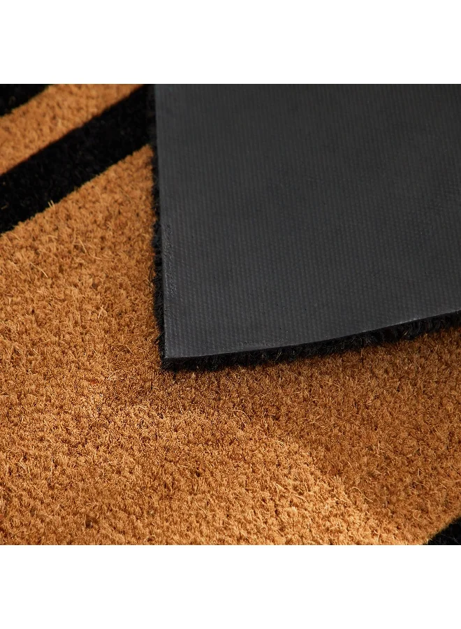 Home Box Frame Printed PVC Back Coir Doormat - 45x100 cm