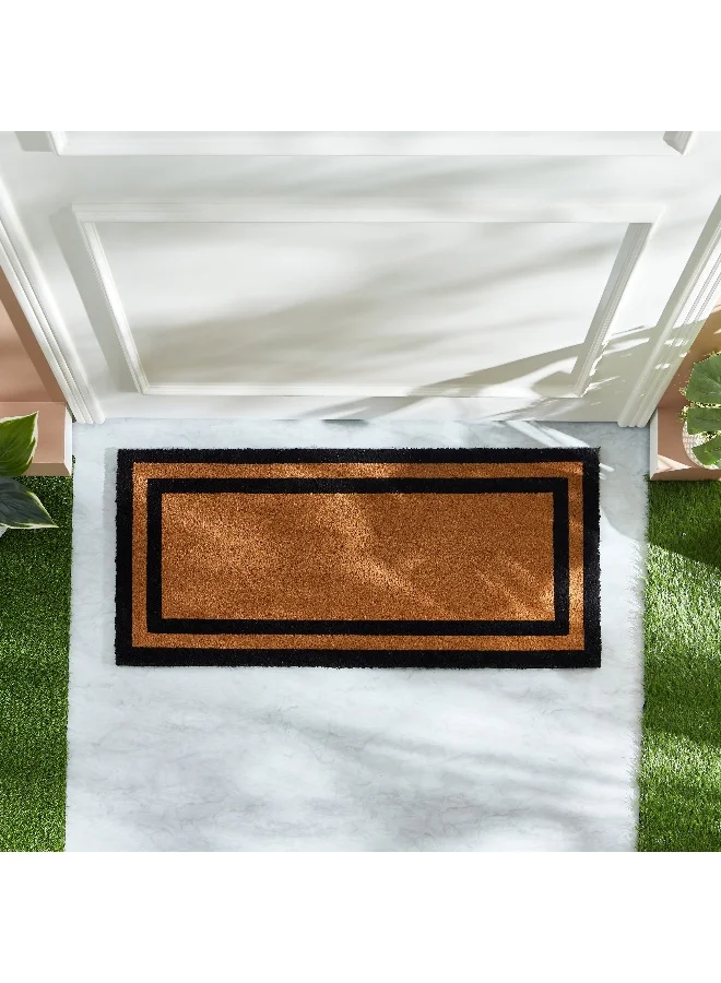 Home Box Frame Printed PVC Back Coir Doormat - 45x100 cm