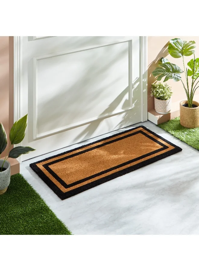 Home Box Frame Printed PVC Back Coir Doormat - 45x100 cm