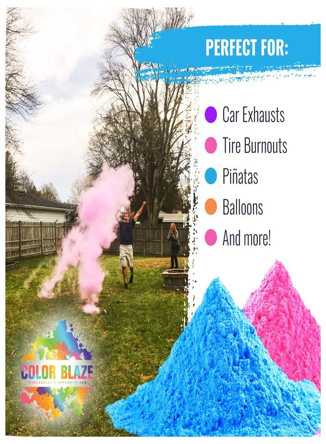 Color Blaze مسحوق كشف جنس المولود من كولور بليز - 1 رطل أزرق و1 رطل وردي - مناسب للأولاد والبنات - مثالي لحرق الإطارات في السيارات والدراجات النارية، ورش الألوان، وجلسات التصوير، والمهرجانات - عبوة من كيسين، كل كيس 1 رطل - أزرق/وردي - Image 4