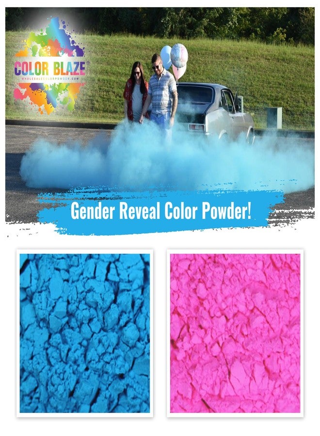 Color Blaze مسحوق كشف جنس المولود من كولور بليز - 1 رطل أزرق و1 رطل وردي - مناسب للأولاد والبنات - مثالي لحرق الإطارات في السيارات والدراجات النارية، ورش الألوان، وجلسات التصوير، والمهرجانات - عبوة من كيسين، كل كيس 1 رطل - أزرق/وردي - Image 2