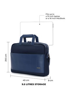 Mokobara MOKOBARA The Briefcase With Adjustable Shoulder Strap Vegan Leather, Water Resistant, Blue, Fits upto 15.6" Laptops (Unisex, Surf Camp)  - Image 3