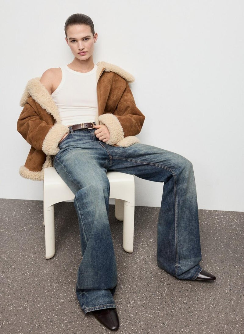 MANGO Shearling and suede-effect jacket - Image 4