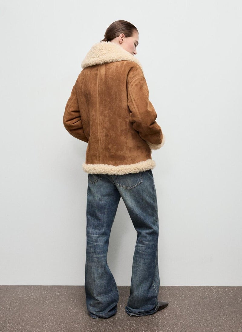 MANGO Shearling and suede-effect jacket - Image 2